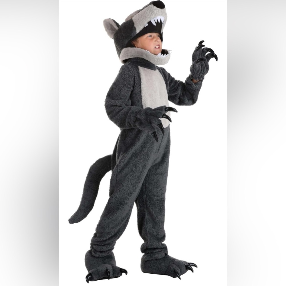 Fierce Gray Wolf Costume for Kids